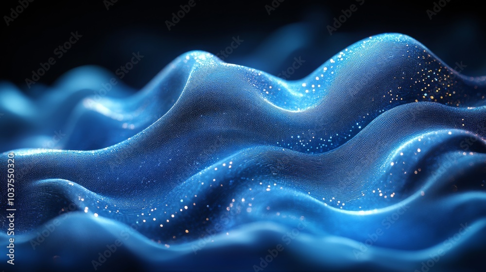 Abstract Blue and Gold Waves