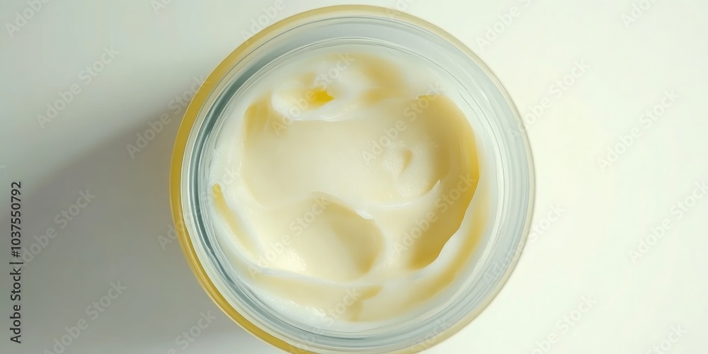 Detailed Shot of Cream Inside Open Jar Detailed Shot of Cream Inside Open Jar