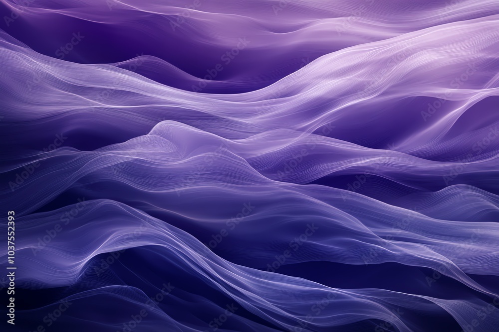 Obraz premium Fond d'écran ondes violettes flottantes sur fond abstrait 