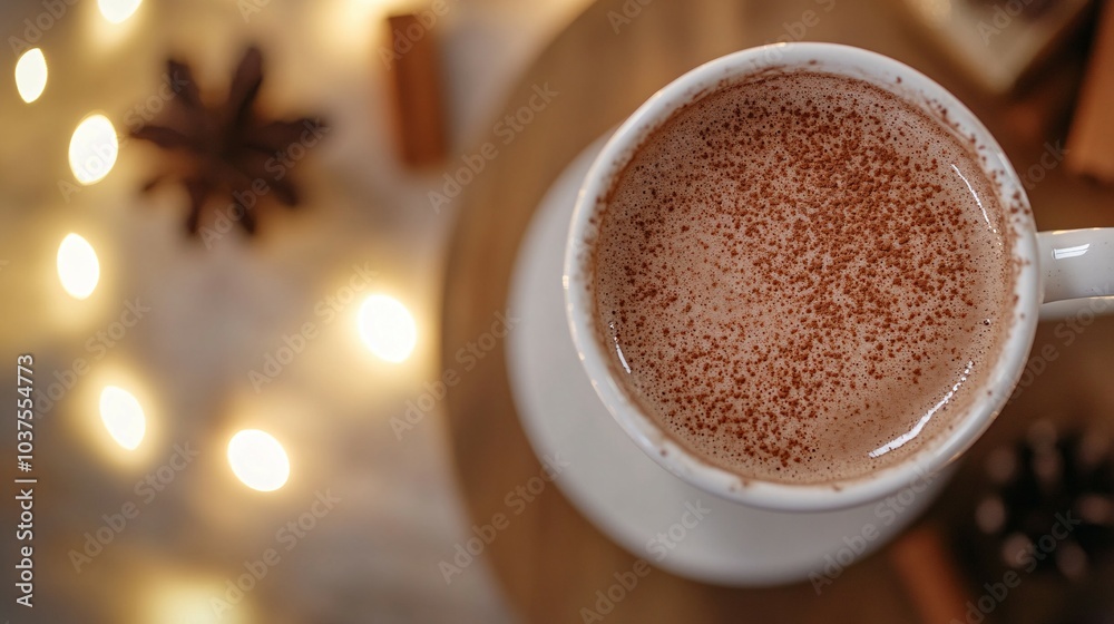 Close-up of Hot Chocolate with Cinnamon
