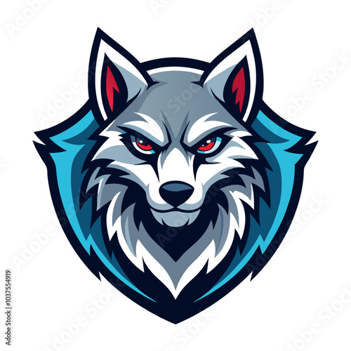 Fierce Gray Wolf Esports Mascot Logo Design Vector Illustration