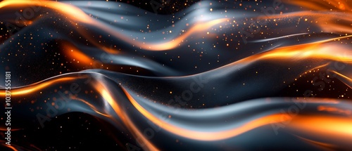 A black and orange wave with a lot of sparks