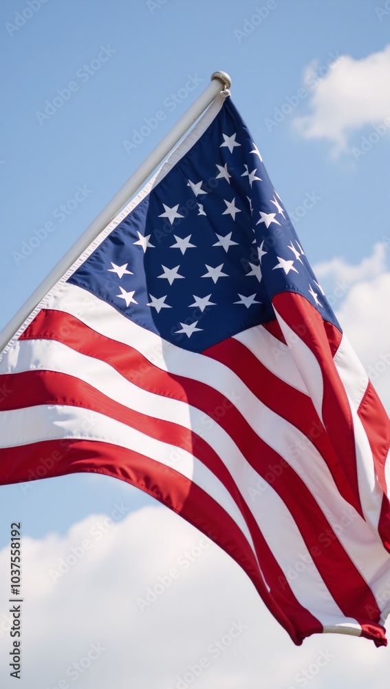 Obraz premium USA Flag Represents the American Nation with Stars Stripes Design
