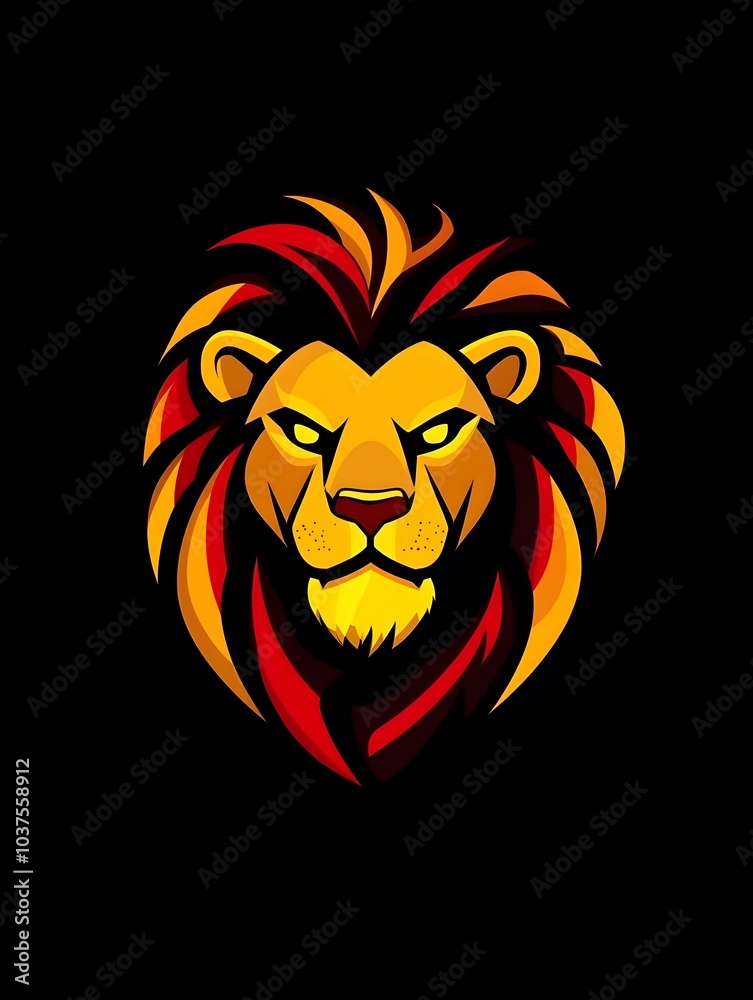 Obraz premium Cool Majestic Wildlife Lion Icon Logo Symbol