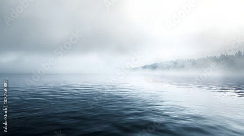 A Surreal Black Fog Blanketing a Scene Against a Brilliant White Background Evoking Contemplative Solitude