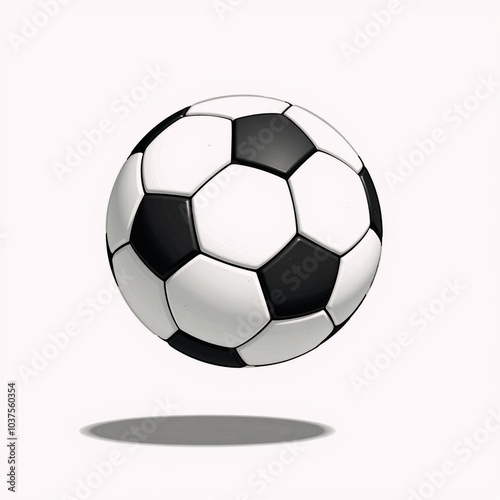 Clipart image Soccer ball moving against plain white backdrop