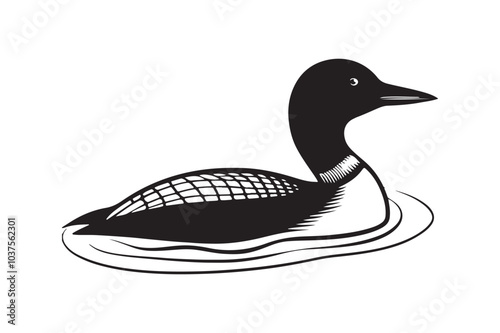 Loon silhouette  vector illustration, Loon silhouette, Loon silhouette  PNG photo