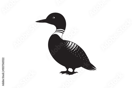 Loon silhouette  vector illustration, Loon silhouette, Loon silhouette  PNG