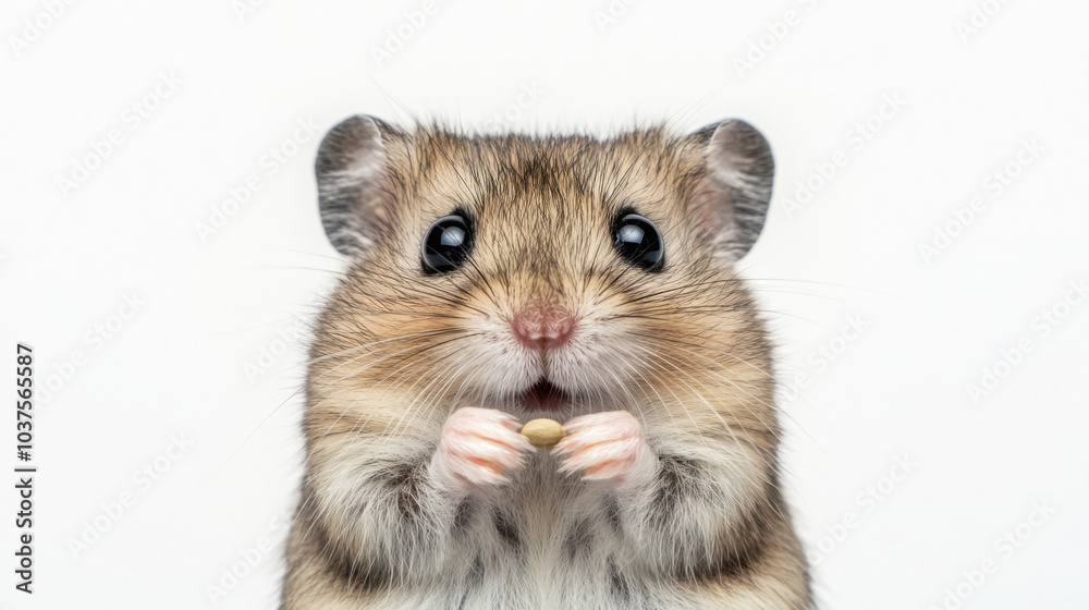 Cute surprised hamster close-up with wide eyes Cute surprised hamster close-up with wide eyes