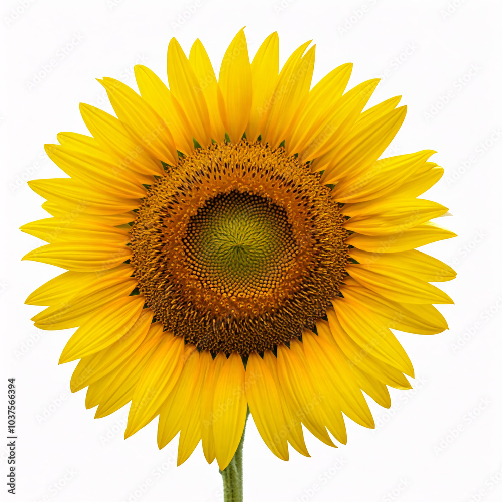 Fototapeta premium close up of yellow sunflower isolated on white background