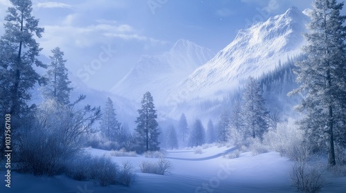 winter landscape with snow covered fir trees