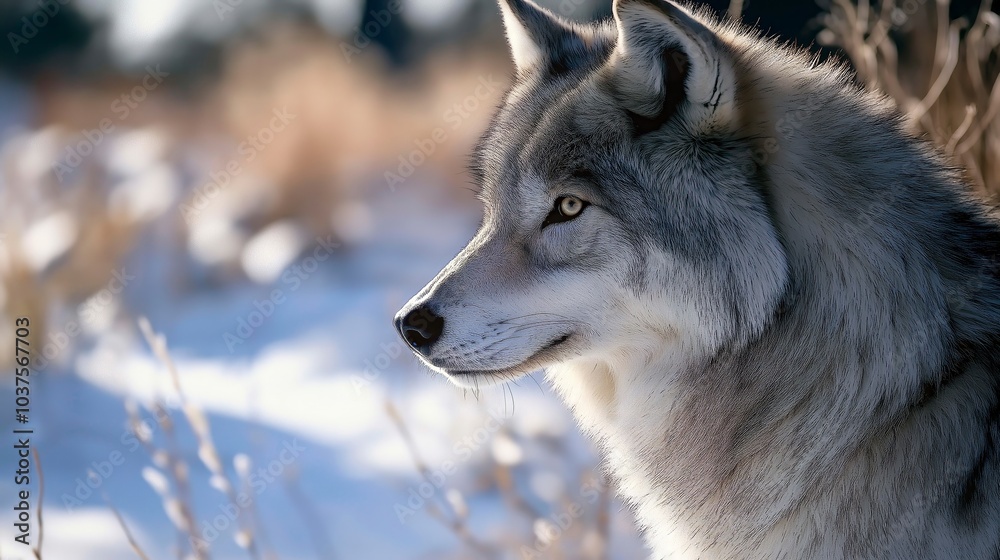 wolf in winter in the forest wolf in winter in the forest