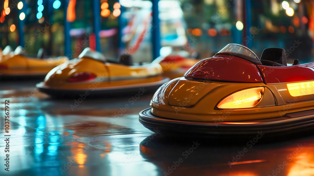 Car bumper entertainment, ride in amusement park for leisure ...