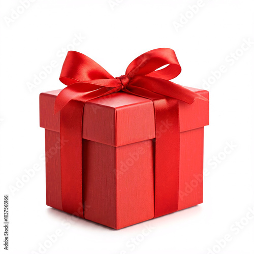 Wallpaper Mural red gift box with ribbon isolated on white background Torontodigital.ca