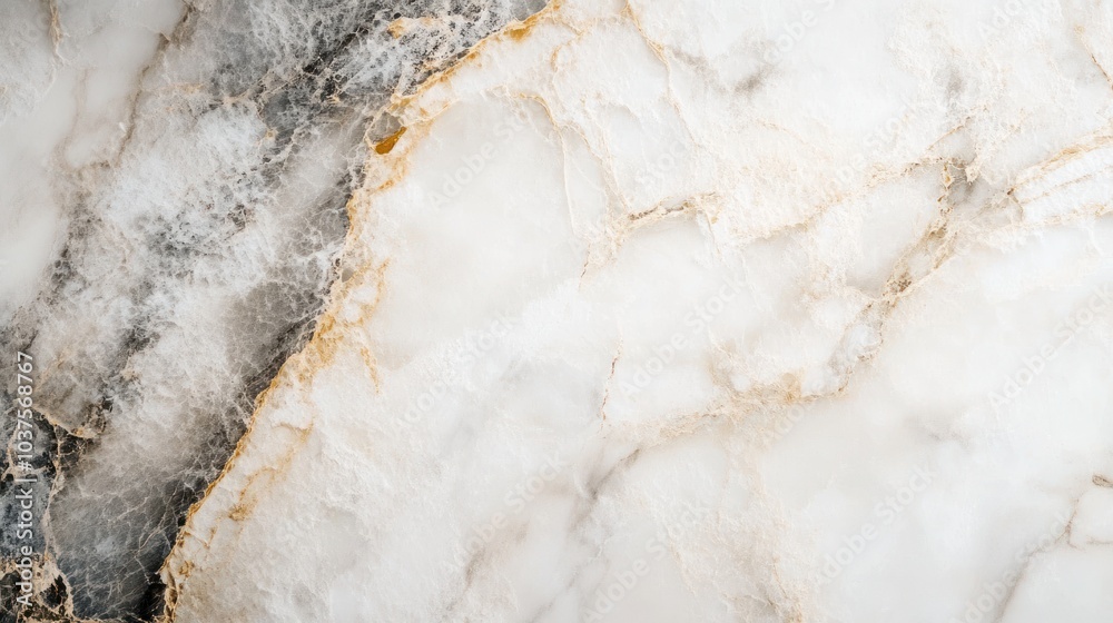 A close-up view of a marble surface showcasing intricate patterns and textures.
