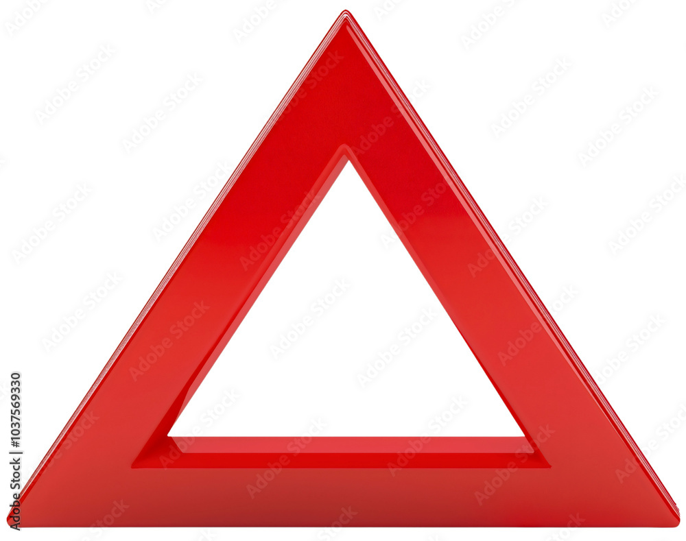 Red triangle sign isolated, warning symbol of danger, alert and caution for traffic safety, transparent background design concept for hazard attention Red triangle sign isolated, warning symbol of danger, alert and caution for traffic safety, transparent background design concept for hazard attention