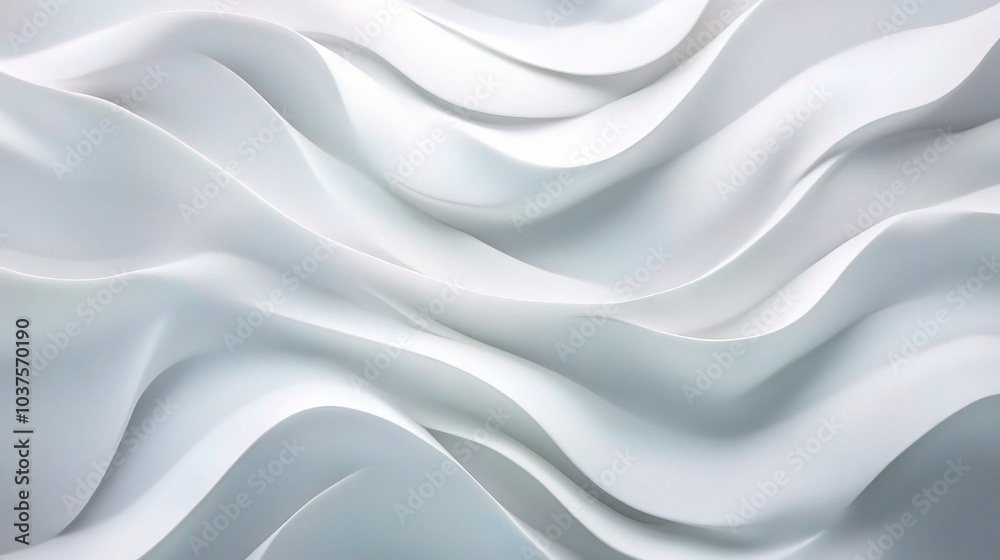 Obraz premium Fluid White Abstract Waves