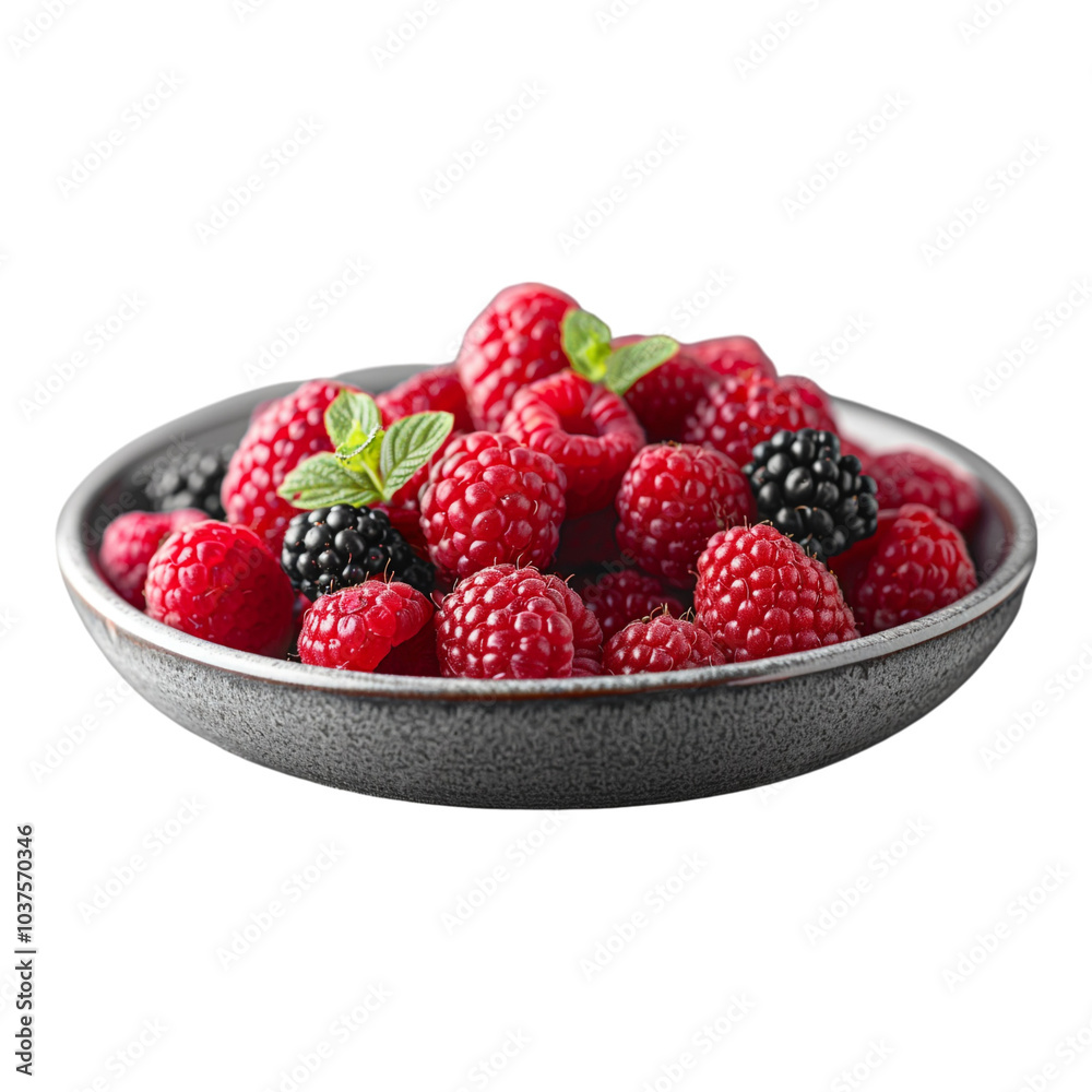 Vibrant Bowl of Raspberries and Blackberries Vibrant Bowl of Raspberries and Blackberries