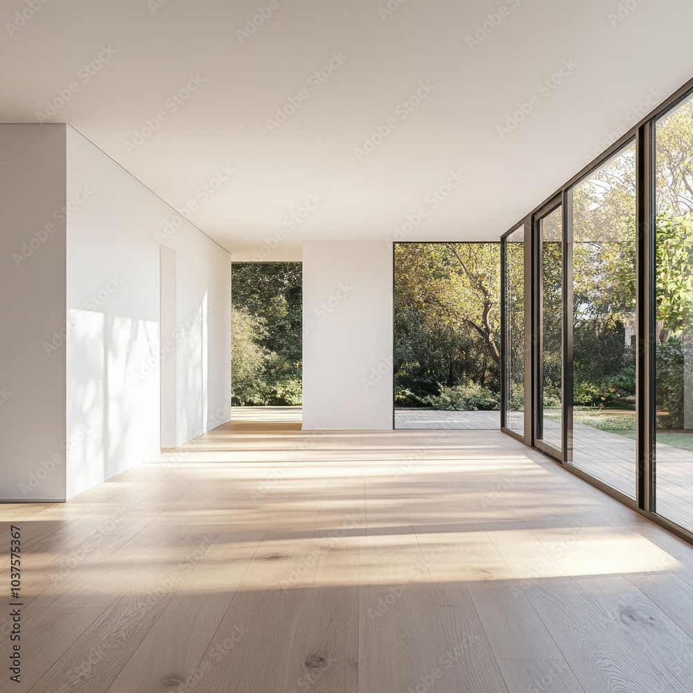 Fototapeta premium A large open room with a lot of natural light