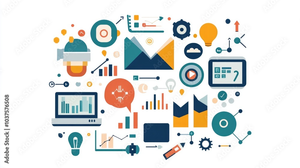 Product strategy concept illustration Flat design on a white background Product strategy concept illustration Flat design on a white background