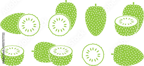 Soursop logo. Isolated soursop on white background