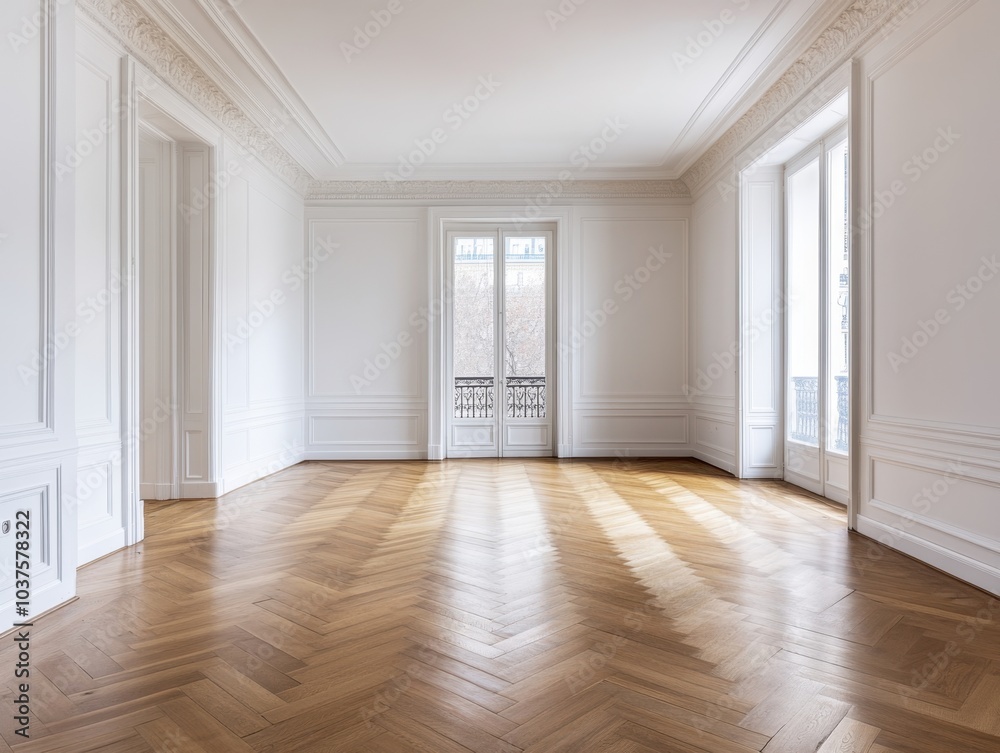 Fototapeta premium A large room with a white ceiling and white walls