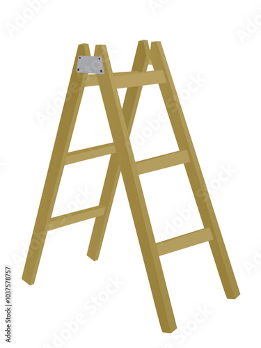 Brown home ladder. vector illustration