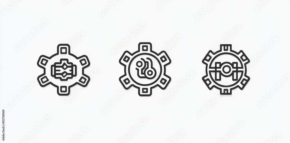 Ofvs230 OutlineFilledVectorSign ofvs - technology modern icon isolated transparent. Gear with chip. Industry 4.0. Predictive maintenance. Outline and filled version. AI 10 / EPS 10. Ofvs230 OutlineFilledVectorSign ofvs - technology modern icon isolated transparent. Gear with chip. Industry 4.0. Predictive maintenance. Outline and filled version. AI 10 / EPS 10.