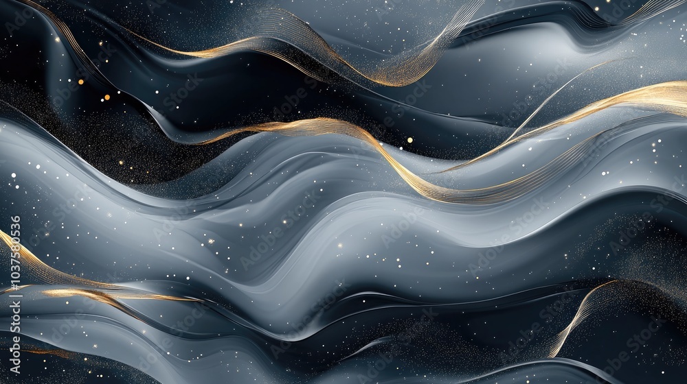 Elegant abstract grey background featuring shimmering elements and flowing waves Beautiful illustration