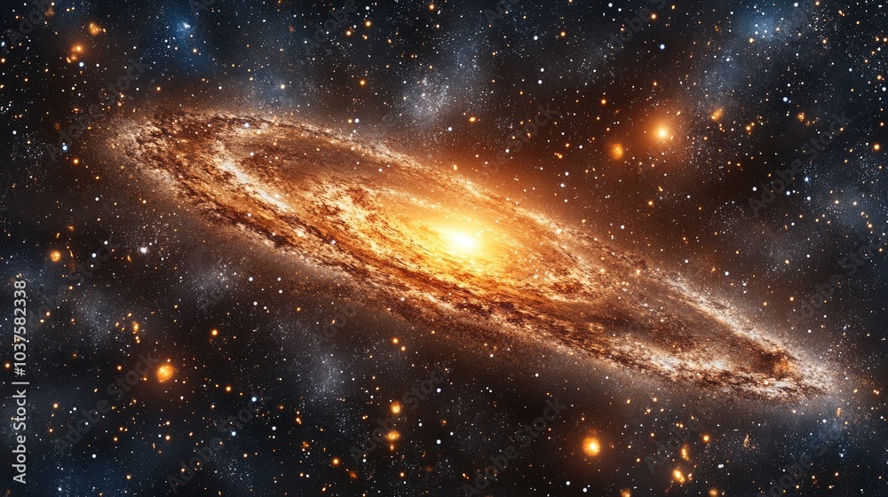 3D cartoon depiction of the Milky Way galaxy featuring stars and a cosmic background 3D cartoon depiction of the Milky Way galaxy featuring stars and a cosmic background