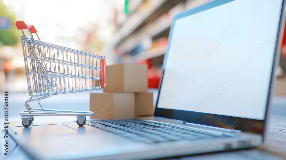Shopping cart icons are pixelated on a silver background with a blue e-commerce interface Shopping cart icons are pixelated on a silver background with a blue e-commerce interface