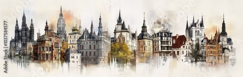 cityscape illustrated fantasy panoramic