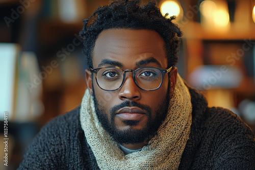 A remote worker engaging in an open dialogue about racial equity and justice in a virtual town hall meeting. Concept of social justice. photo