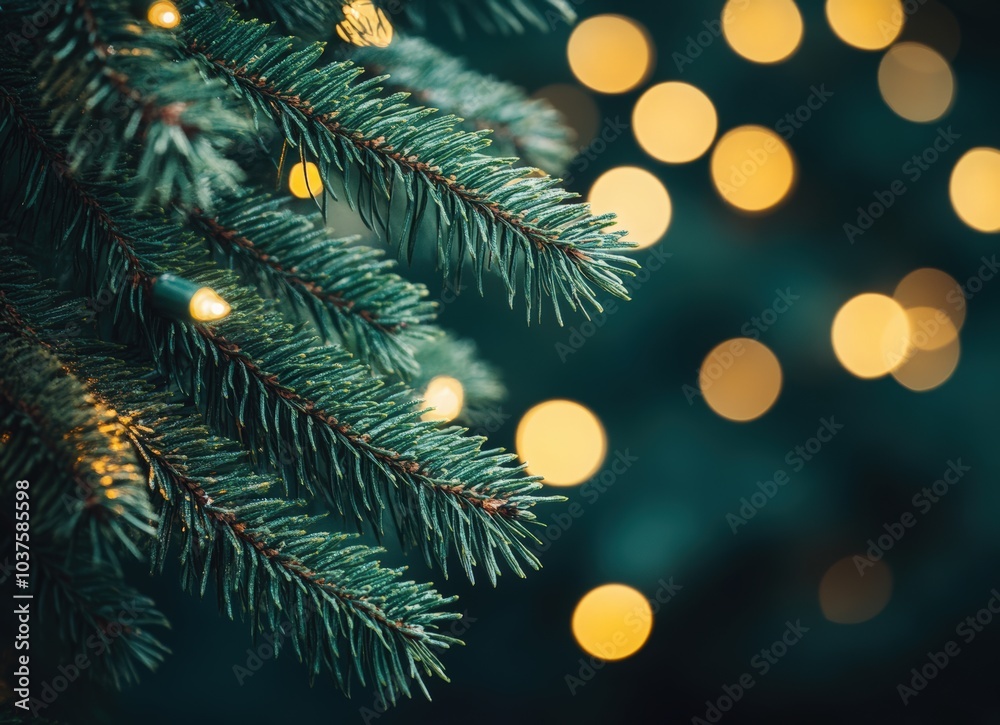 Close-up of green pine tree branches with a bokeh background. evergreen fir trees in a forest, a natural texture for wallpaper or decoration design. Christmas card concept. Background for a Christmas Close-up of green pine tree branches with a bokeh background. evergreen fir trees in a forest, a natural texture for wallpaper or decoration design. Christmas card concept. Background for a Christmas