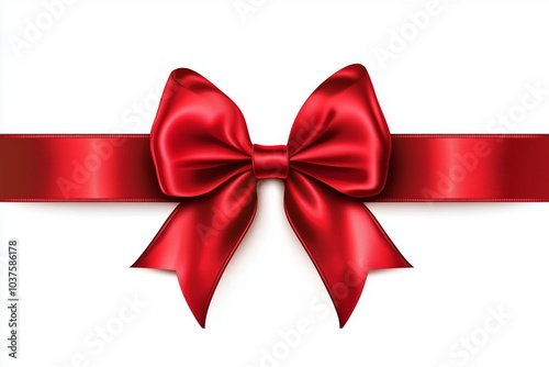 red satin ribbon and bow vector illustration 