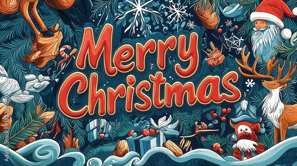 Fototapeta premium A festive illustration featuring 