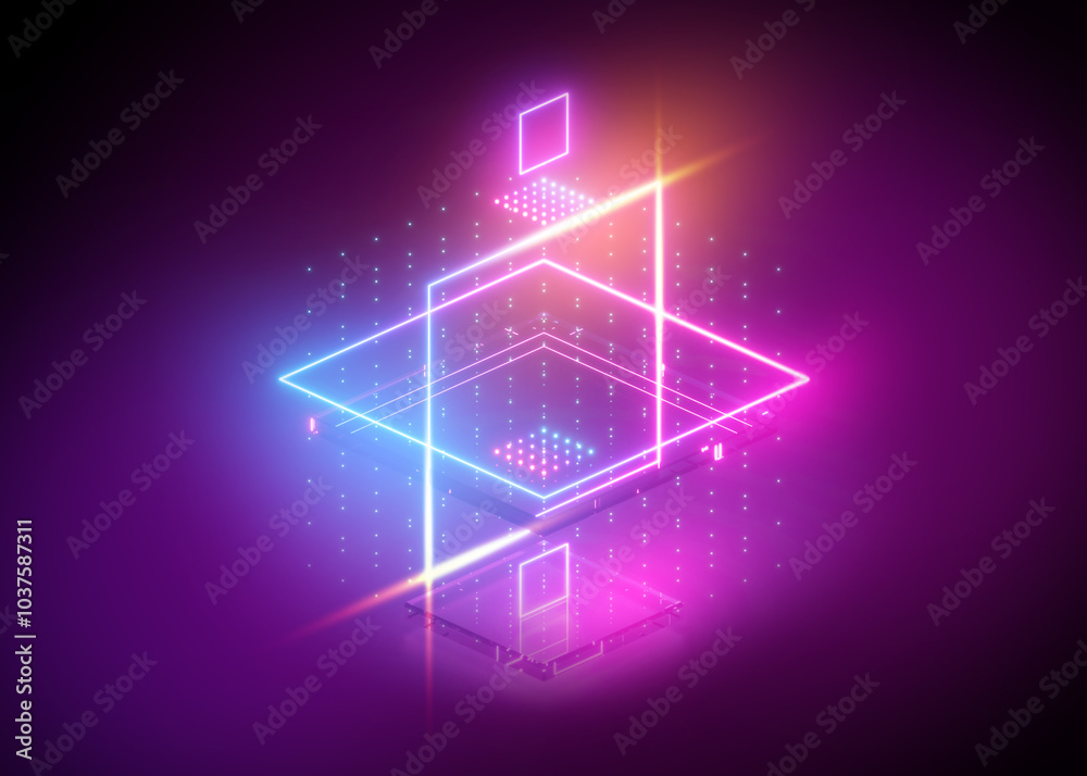 3d render, abstract geometric background, digital neon grid, cybernetic system, virtual holographic scheme, futuristic computing technology 3d render, abstract geometric background, digital neon grid, cybernetic system, virtual holographic scheme, futuristic computing technology