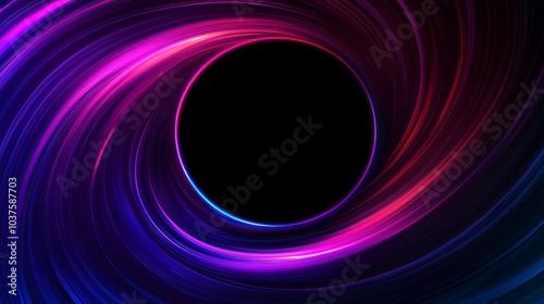 The digital blue and purple technology circle on a dark background is part of a science, futuristic digital technologies concept.