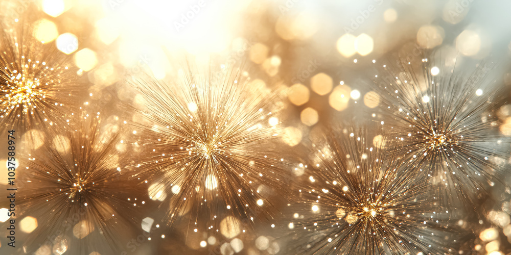 Bright and colorful image of a bunch of gold and silver sparkles. The image has a festive and celebratory mood, as if it were a fireworks display or a bright and shiny Christmas decoration Bright and colorful image of a bunch of gold and silver sparkles. The image has a festive and celebratory mood, as if it were a fireworks display or a bright and shiny Christmas decoration