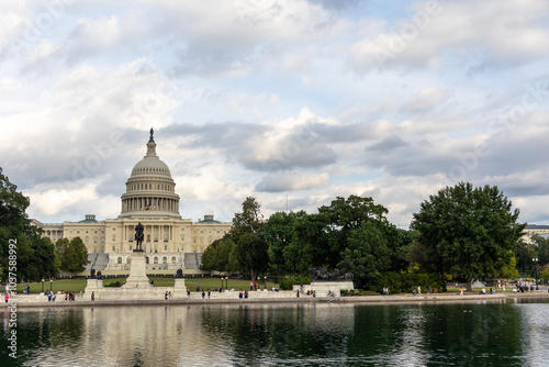 US Capitol building under cloudy skies