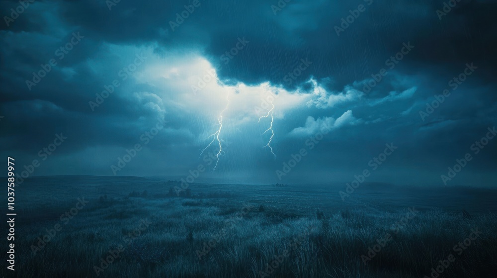 Lightning Storm Over Field Lightning Storm Over Field