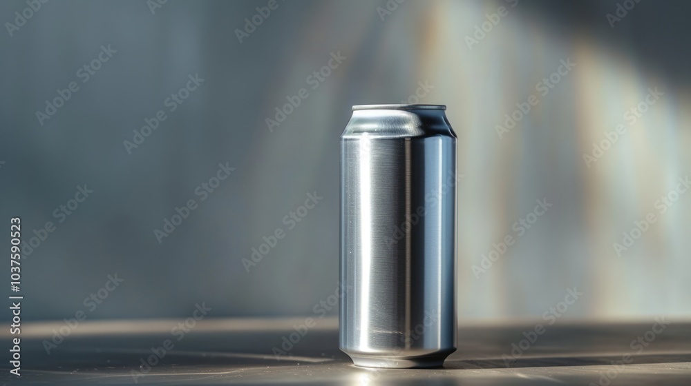 Silver Can on Table Silver Can on Table