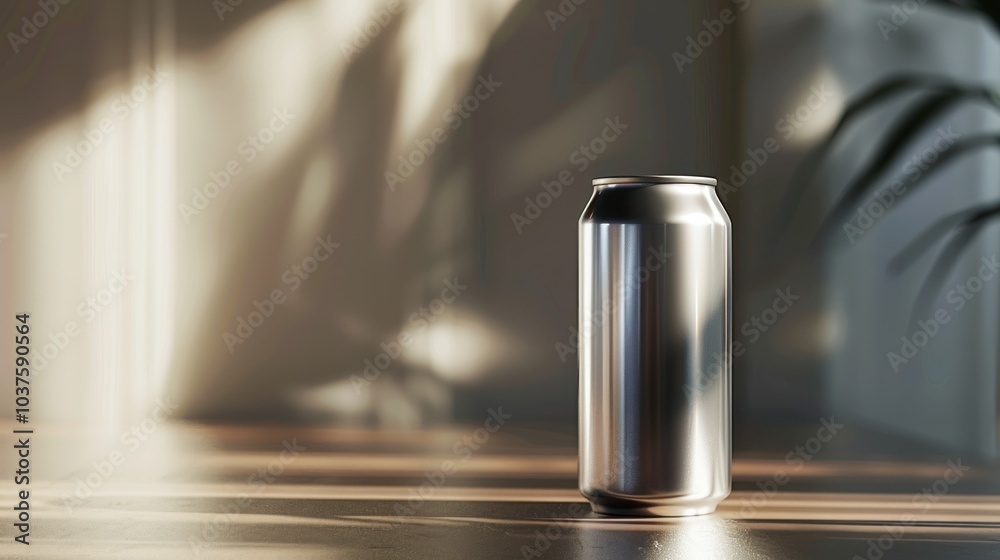 Silver Can on Wooden Surface Silver Can on Wooden Surface