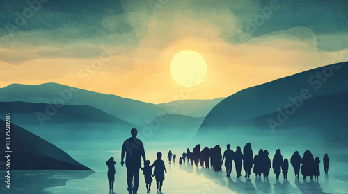 A heartwarming visual depicting the bonds formed between migrants and local residents.