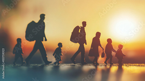 A heartfelt image showcasing family reunification among migrants.