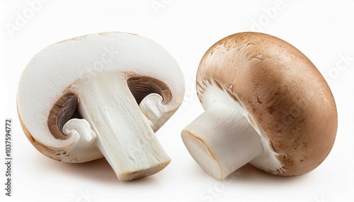 mushrooms on a white