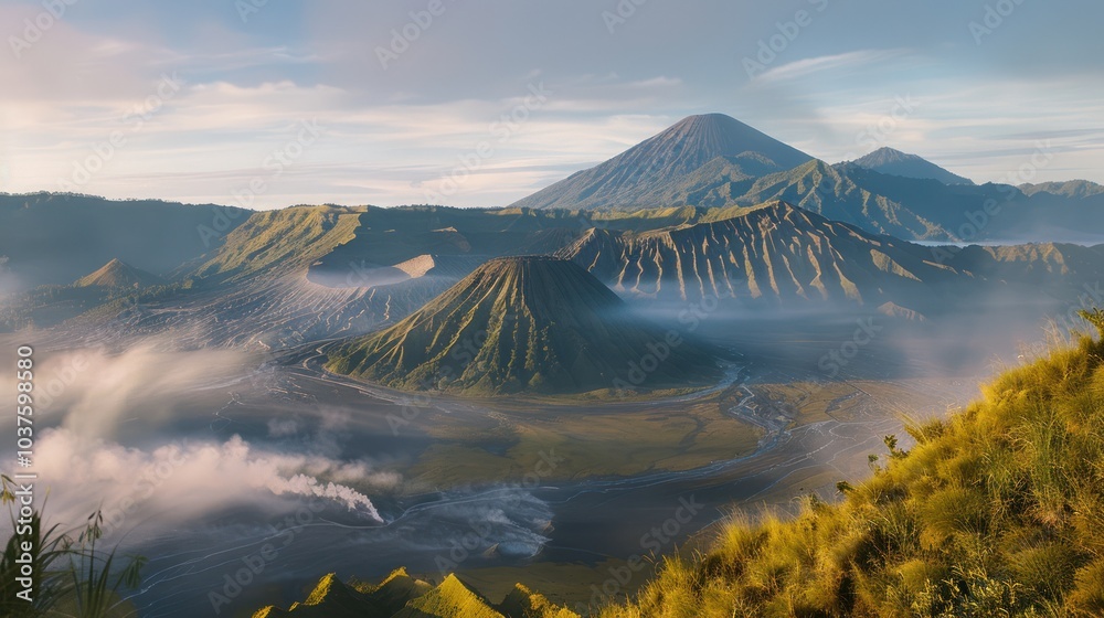 Naklejka premium Volcanic Landscape in Indonesia
