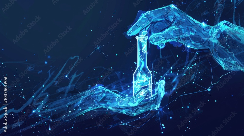 Fototapeta premium Smiling hand holding a test tube'