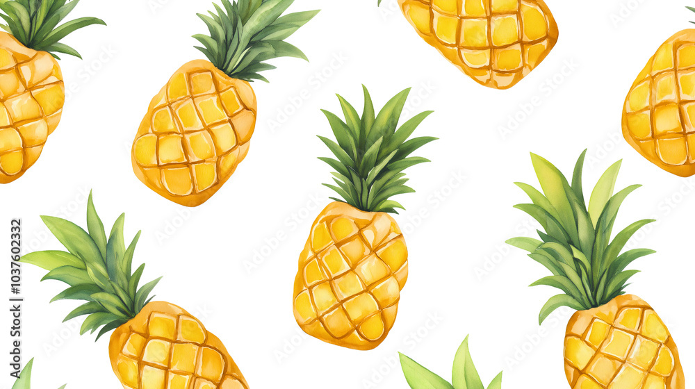 Pineapple pattern and isolated tropical with fruit exotic print yellow and summer wallpaper, juicy leaf with fresh decorative hawaii Pineapple pattern and isolated tropical with fruit exotic print yellow and summer wallpaper, juicy leaf with fresh decorative hawaii