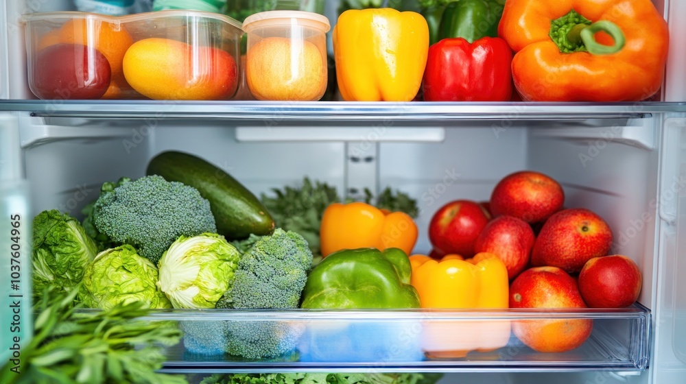 Fresh Produce in Refrigerator Fresh Produce in Refrigerator